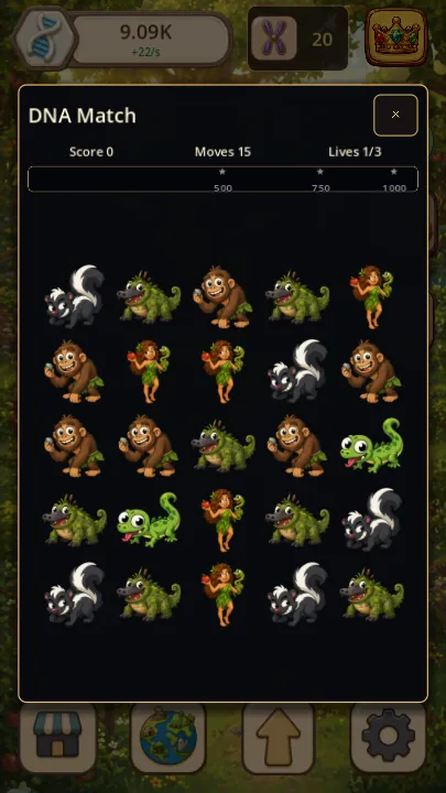 DNA Match mini-game